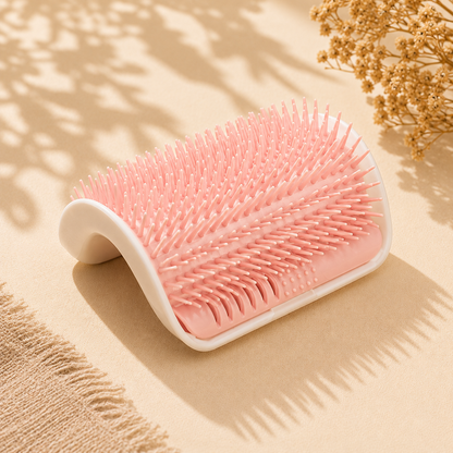 Brosse Auto-Grooming Chat - Massage Coin Mur Anti-Poils Peigne Amovible