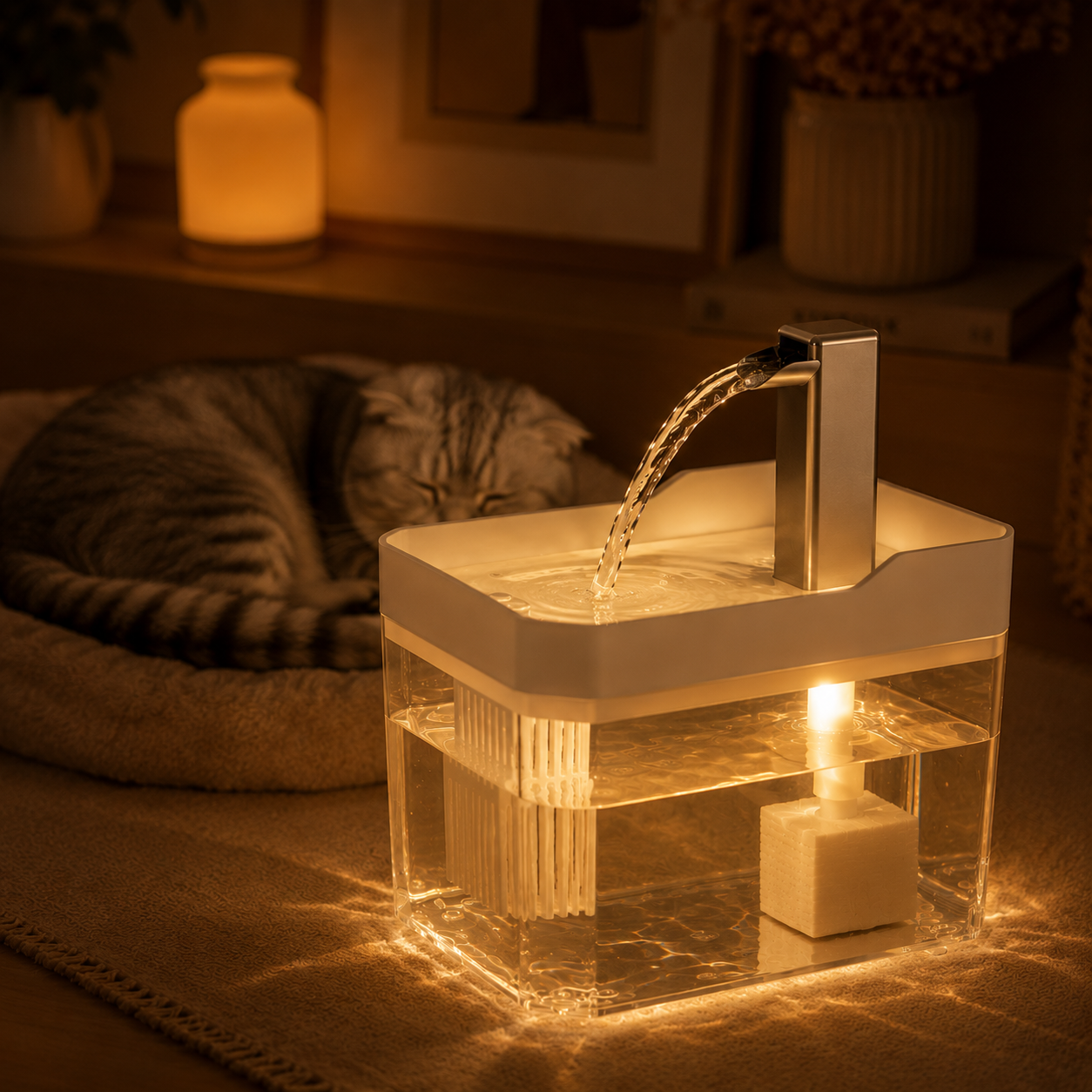 Fontaine à Eau -  Distributeur Automatique 1,5L Filtre USB Silencieux